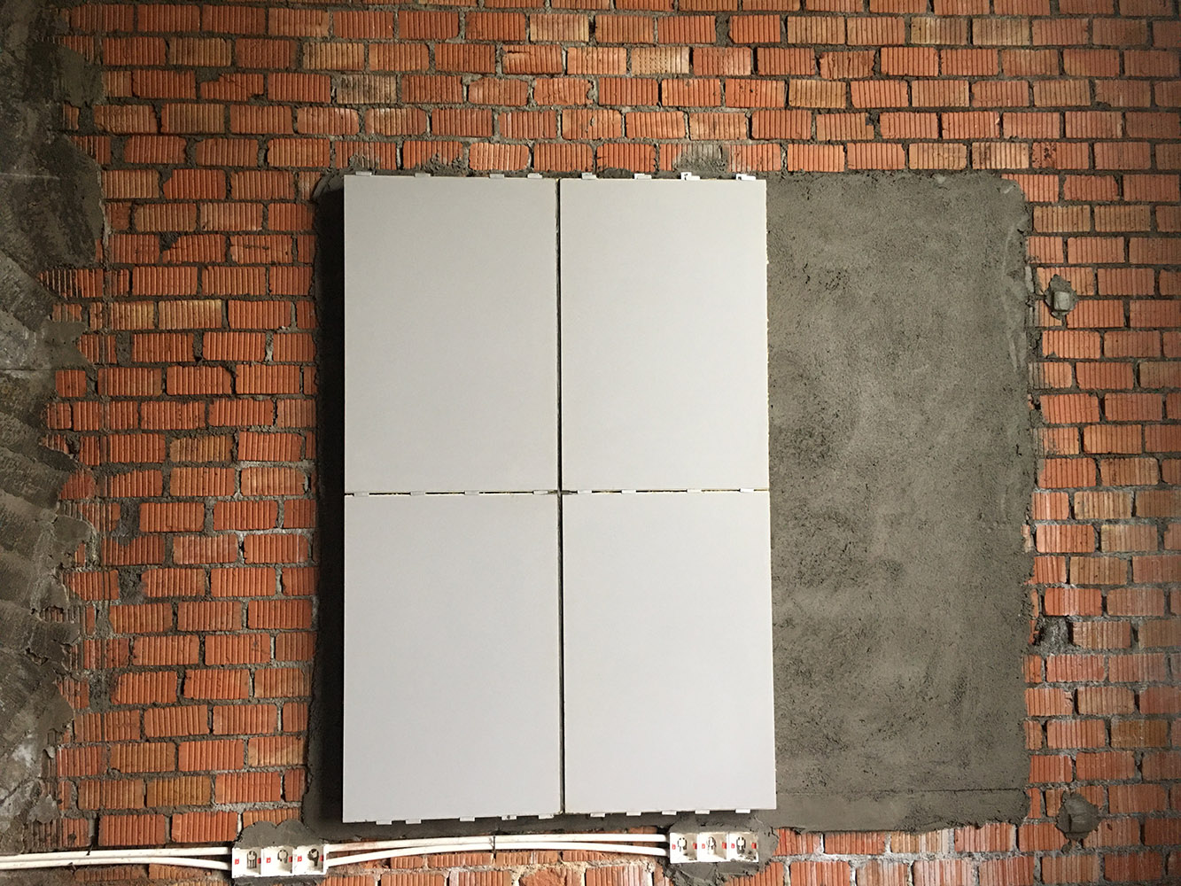 赣州档案馆陶瓷一体板现场安装打样